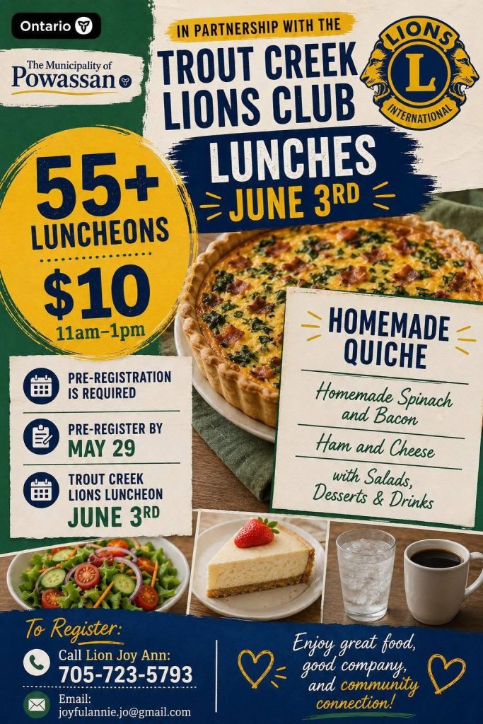 55+ Luncheon — Homemade Quiche